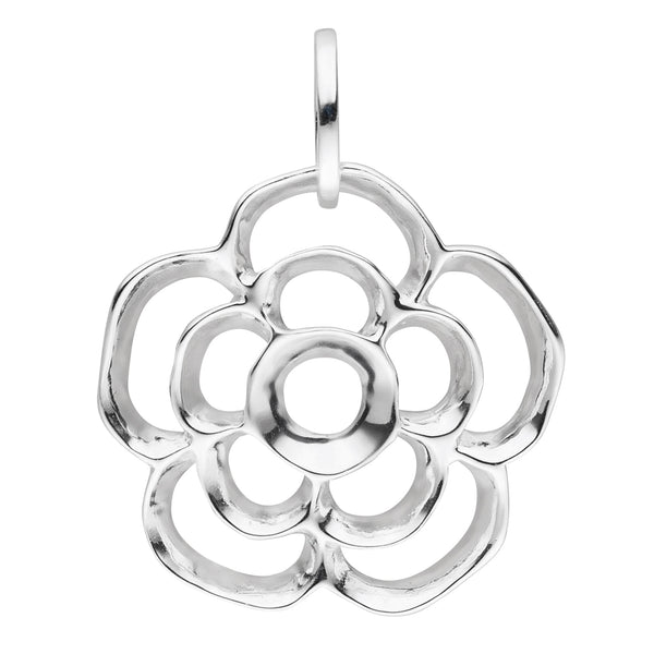 Damen-Anhänger Rose Blume Röschen matt glanz Sterling Silber 925