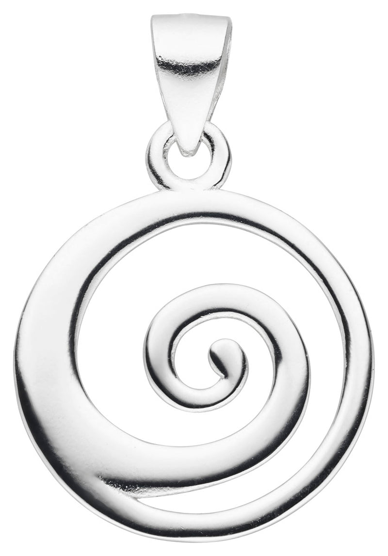 Damen-Anhänger Spirale rund Scheibe glanz 21mm aus Sterling Silber 925