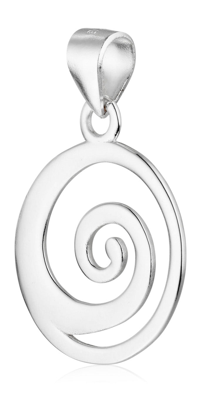 Damen-Anhänger Spirale rund Scheibe glanz 21mm aus Sterling Silber 925