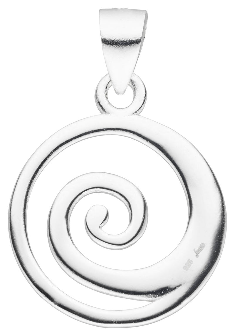 Damen-Anhänger Spirale rund Scheibe glanz 21mm aus Sterling Silber 925