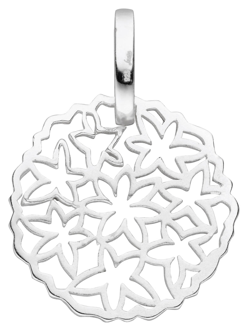 Damen-Halskette Anhänger Blume 20mm Zirkonia mit Kette 45cm Sterling Silber 925