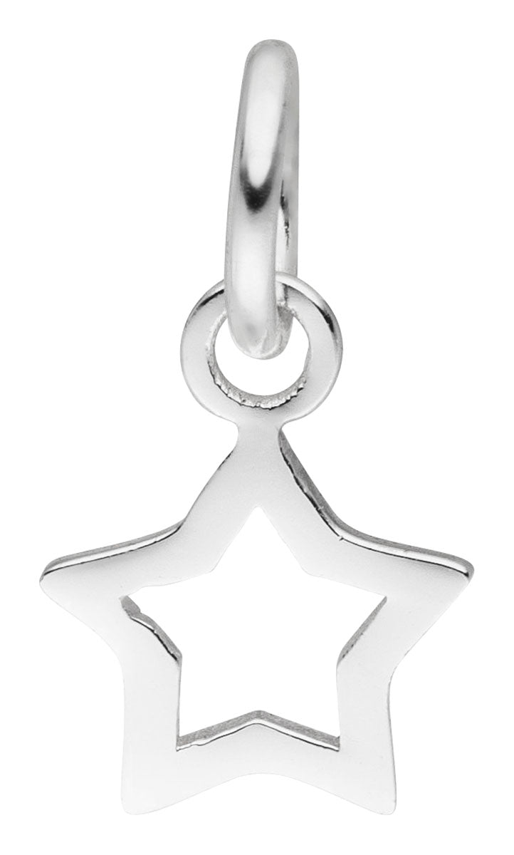 Damen-Halskette Anhänger Stern matt glanz 10mm mit Kette 45cm Sterling Silber 925