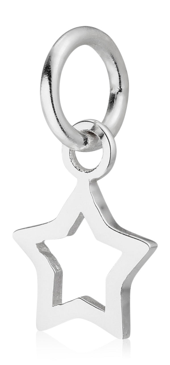 Damen-Anhänger Stern Sternchen Star Himmelskörper matt glanz 10mm aus Sterling Silber 925