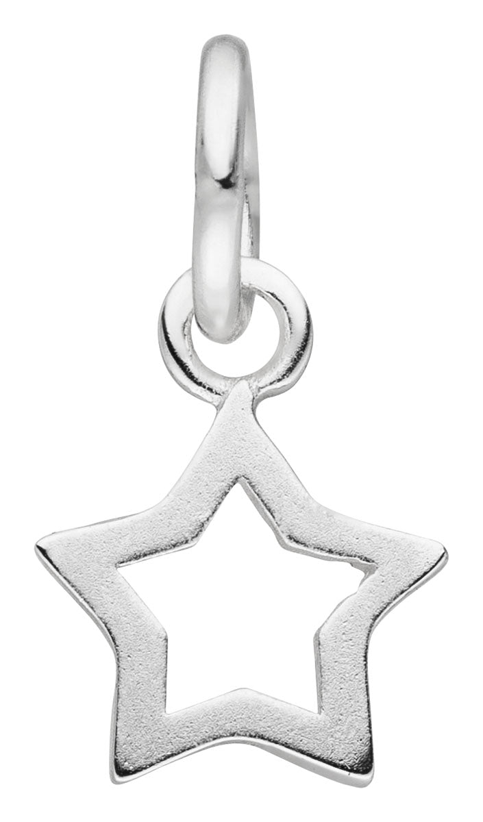 Damen-Halskette Anhänger Stern matt glanz 10mm mit Kette 45cm Sterling Silber 925