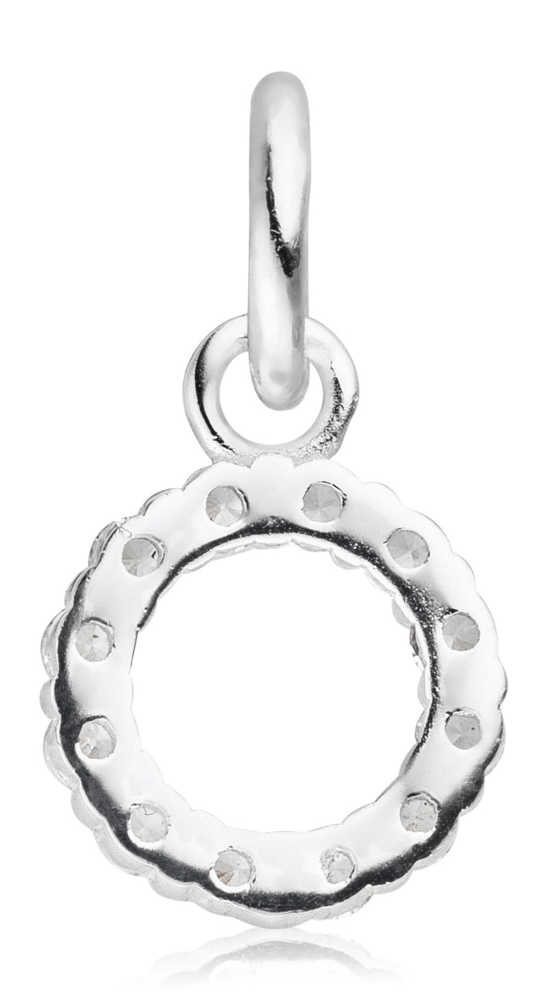 Damen-Halskette Anhänger Kreis offen mit Zirkonia 11mm mit Kette 45cm Sterling Silber 925