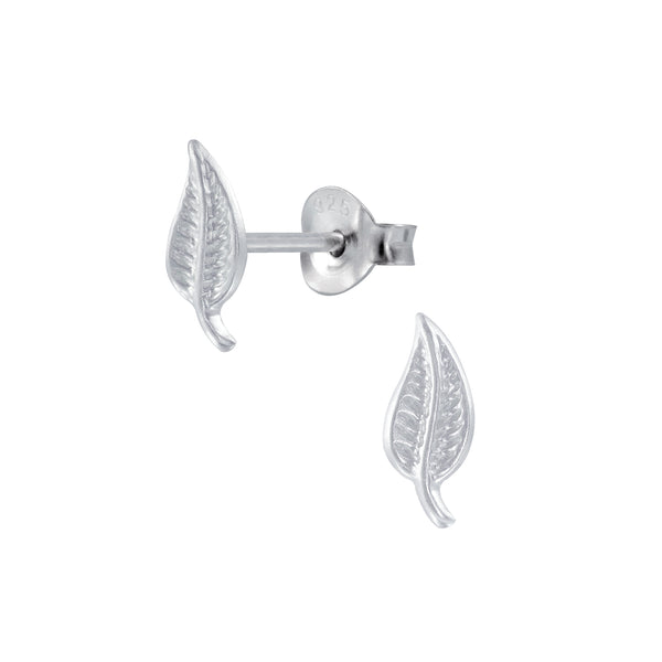 Damen-Ohrstecker Blatt Blütenblatt glanz 9 x 4 mm matt glanz Sterling Silber 925