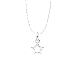 Damen-Halskette Anhänger Stern matt glanz 10mm mit Kette 45cm Sterling Silber 925