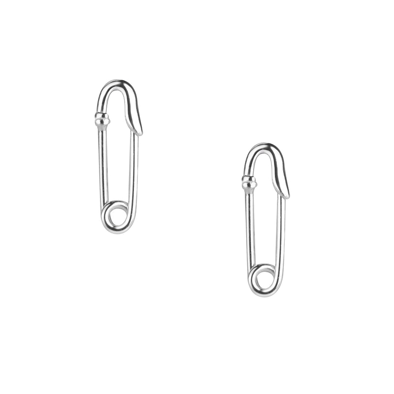 Damen-Creole Sicherheitsnadel klein 15 x 4mm Glanz aus Sterling Silber 925