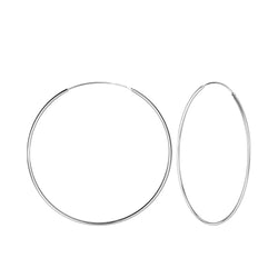 Laimons Damen-Creole Basic Rund groß 60mm Stärke 1,2mm Glanz aus Sterling Silber 925