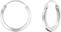 Damen-Creole Basic eckig 14mm Stärke 2mm glanz aus Sterling Silber 925