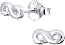 Damen-Ohrstecker Unendlichkeit Symbol klein Sterling Silber 925