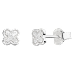 Damen-Ohrstecker Kleeblatt Blatt Blüte glanz 6mm Sterling Silber 925