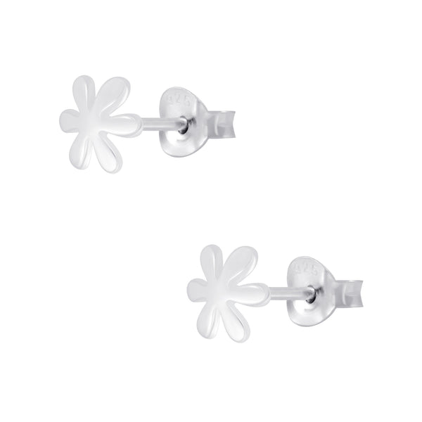 Mädchen-Ohrstecker Design Blume 7mm aus Sterling Silber 925