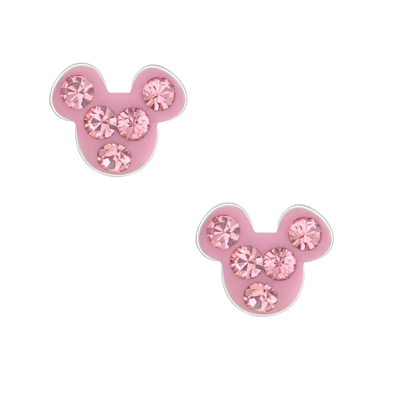 Kinder-Ohrstecker Maus Mäuschen Glitzer rosa aus Sterling Silber 925