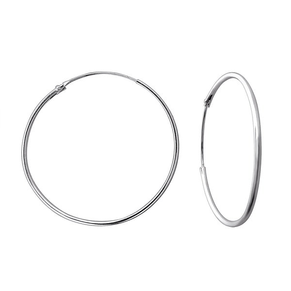 Damen-Creole Basic Rund 25mm Stärke 1,5mm Glanz aus Sterling Silber 925 (silber)