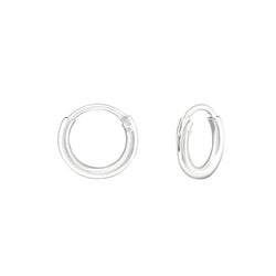 Damen-Creole Basic Rund klein 8mm Stärke 1mm Glanz aus Sterling Silber 925