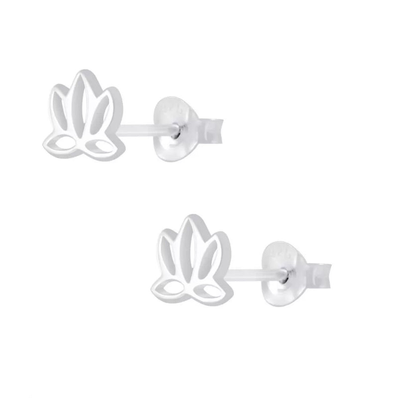 Damen-Ohrstecker Ohrringe Lotusblume Lotos Lotus 6mm glanz Sterling Silber 925