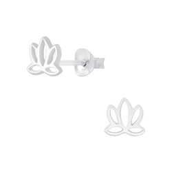 Damen-Ohrstecker Ohrringe Lotusblume Lotos Lotus 6mm glanz Sterling Silber 925