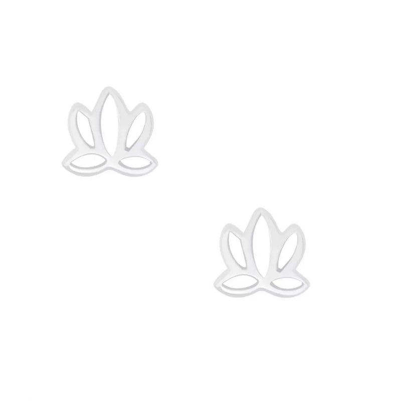 Damen-Ohrstecker Ohrringe Lotusblume Lotos Lotus 6mm glanz Sterling Silber 925