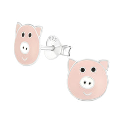 Kinder-Ohrstecker Ohrringe Schwein Schweinchen Wutz Ferkel rosa aus Sterling Silber 925