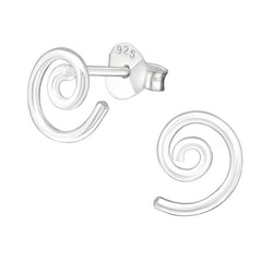 Damen-Ohrstecker Spirale glanz Sterling Silber 925