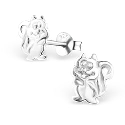 Kinder-Ohrstecker Eichhörnchen Tier Süß glanz aus Sterling Silber 925