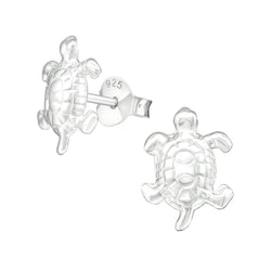 Kinder-Ohrstecker Schildkröte Tier glanz aus Sterling Silber 925