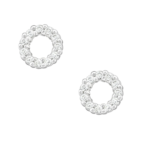 Damen-Ohrstecker Kreis rund offen 6mm glanz Zirkonia Sterling Silber 925