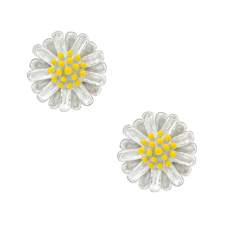 Kinder-Ohrstecker Gänseblume Blume Blüte glanz gelb 7mm aus Sterling Silber 925