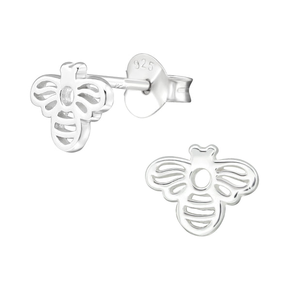 Kinder-Ohrstecker Biene Hummel Wespe 8 mm glanz Sterling Silber 925