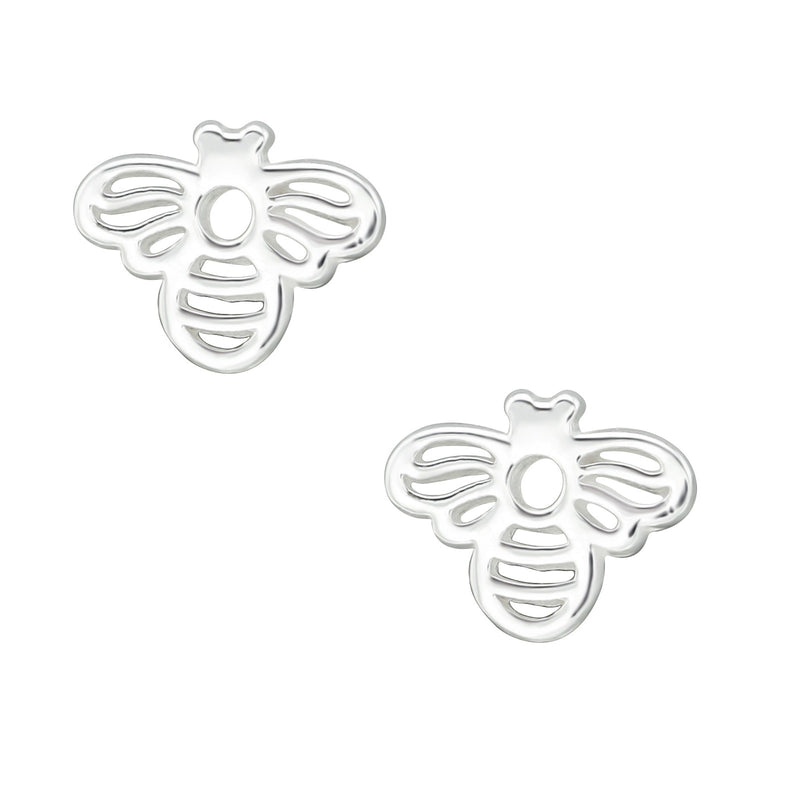 Kinder-Ohrstecker Biene Hummel Wespe 8 mm glanz Sterling Silber 925