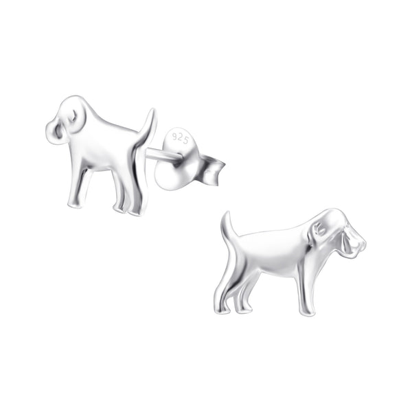 Damen-Ohrstecker Hund glanz Sterling Silber 925