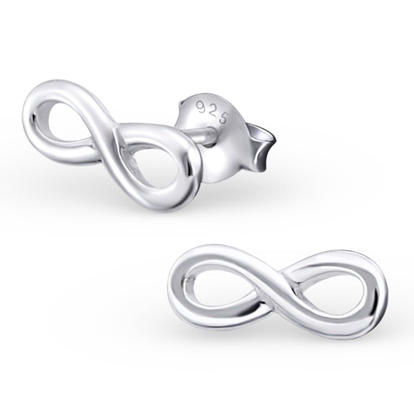 Damen-Ohrstecker Unendlichkeit Symbol Sterling Silber 925