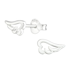 Damen-Ohrstecker Flügel Engelsflügel glanz Sterling Silber 925