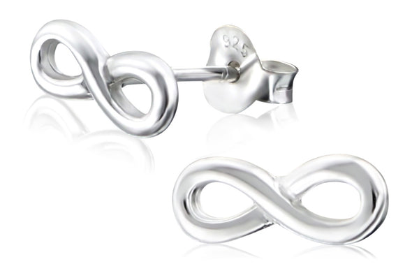 Damen-Ohrstecker Unendlichkeit Symbol Sterling Silber 925