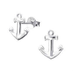 Damen-Ohrstecker Ohrringe Maritim Anker 10mm glanz Sterling Silber 925