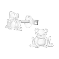 Kinder-Ohrstecker Frosch Kröten Froschkönig glanz aus Sterling Silber 925