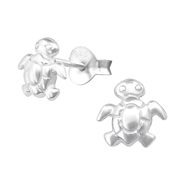 Kinder-Ohrstecker Schildkröte glanz 7 mm Sterling Silber 925