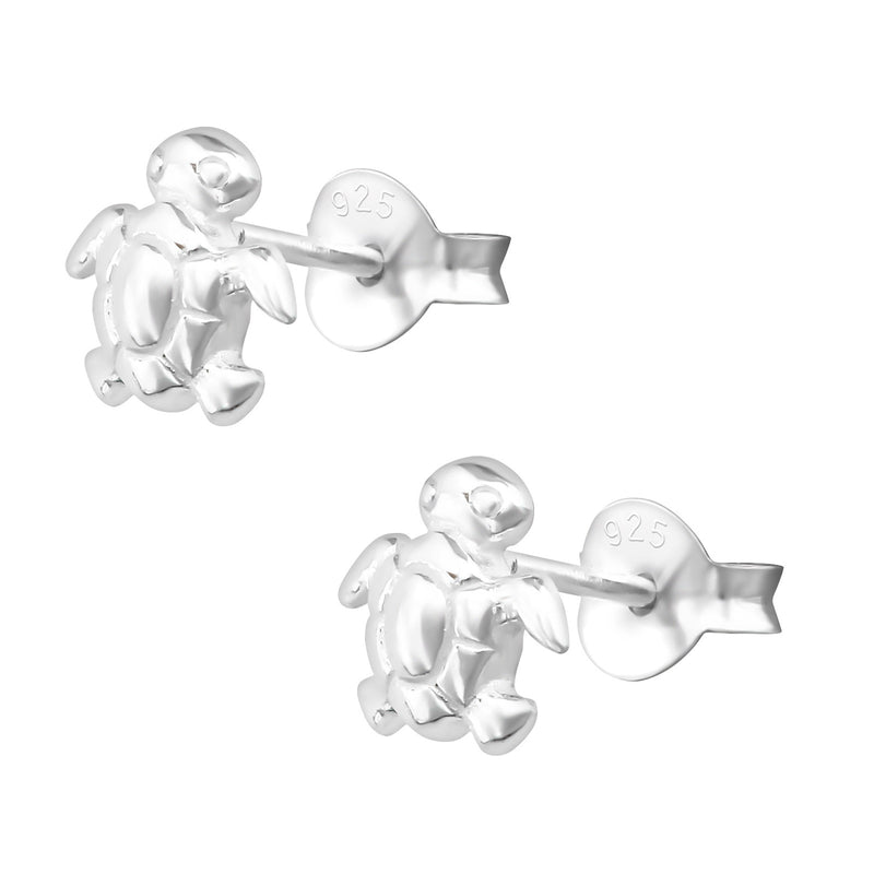 Kinder-Ohrstecker Schildkröte glanz 7 mm Sterling Silber 925