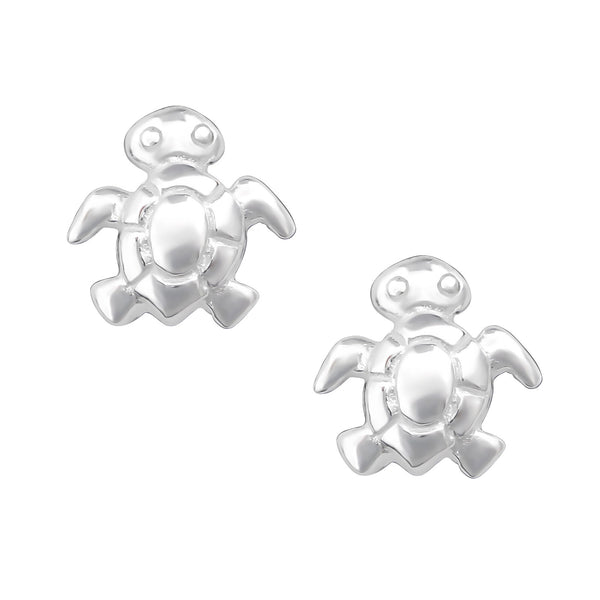 Kinder-Ohrstecker Schildkröte glanz 7 mm Sterling Silber 925