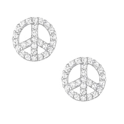 Laimons Damen-Ohrstecker Peace 10mm Zirkonia (Syntetischer Schmuckstein) Sterling Silber 925