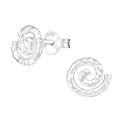 Damen-Ohrstecker Spirale matt glanz Sterling Silber 925