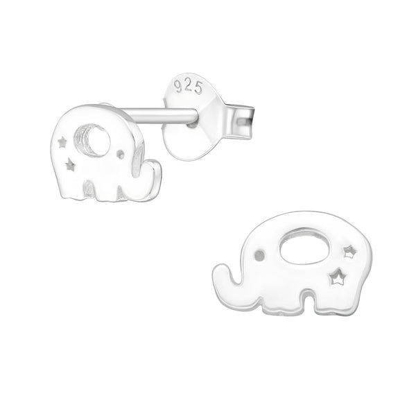 Kinder-Ohrstecker Elefant Tier süß glanz aus Sterling Silber 925