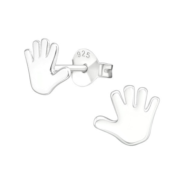 Damen-Ohrstecker Hand glanz Sterling Silber 925