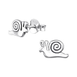 Mädchen-Ohrstecker Schnecke oxidiert 12x5mm aus Sterling Silber 925