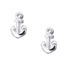 Damen-Ohrstecker Maritim Anker 5 mm klein glanz Sterling Silber 925