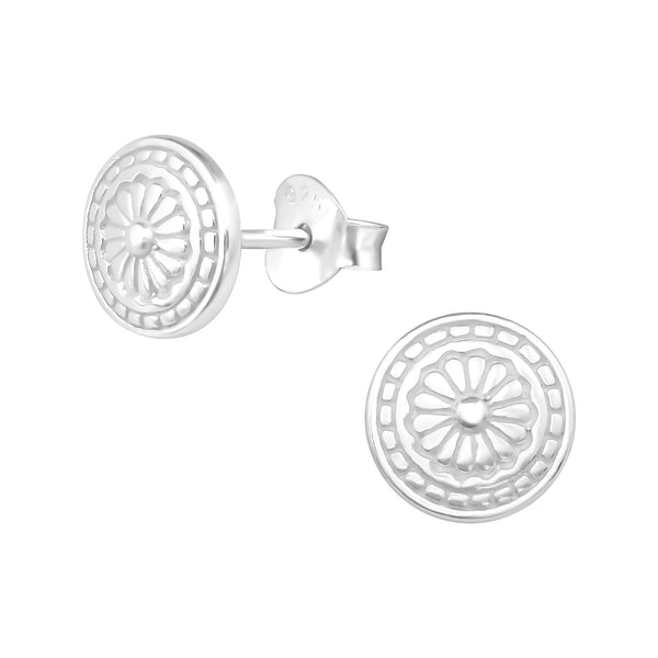 Mädchen-Ohrstecker Muschel maritim 7mm Glanz aus Sterling Silber 925