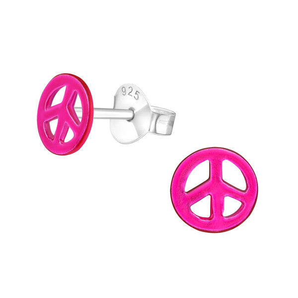 Damen-Ohrstecker Peace pink glanz Sterling Silber 925