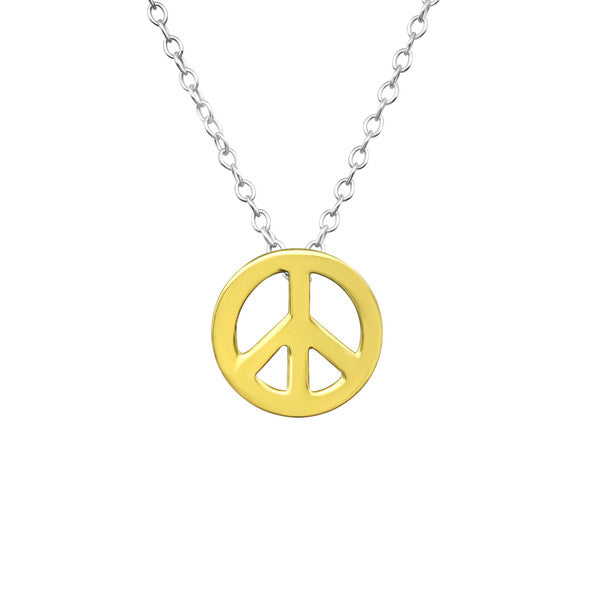 Damen-Halskette peace vergoldet mit Kette 45cm glanz Sterling Silber 925