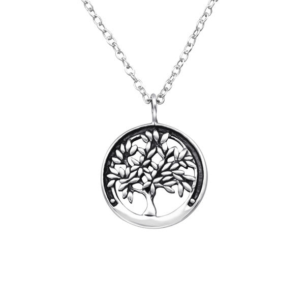 Damen-Anhänger Baum des Lebens mit Kette 45cm Sterling Silber 925